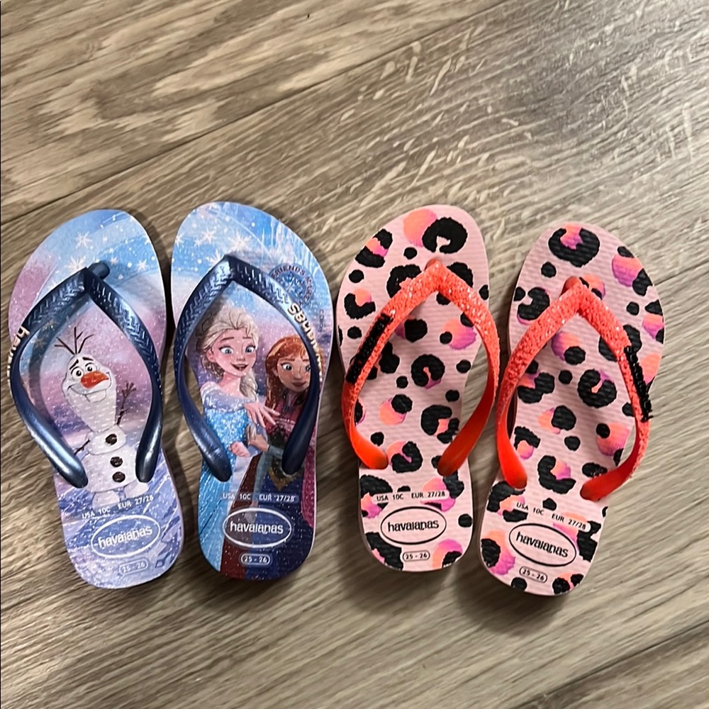 Havaianas Blue and Pink Sandals Flip Flops